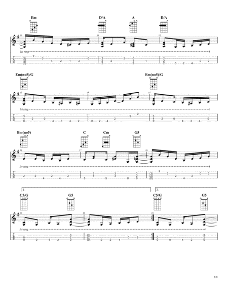 Pine Apple Rag Scott Joplin For Fingerstyle Ukulele Solo Page 2