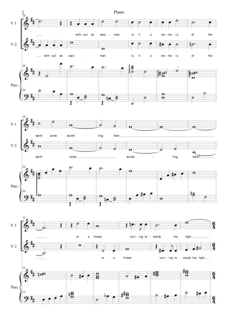 Planet For Soprano Alto And Piano Page 2
