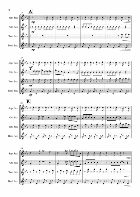 Poker Face Polka By Lady Gaga Saxophone Quartet Satb Page 2