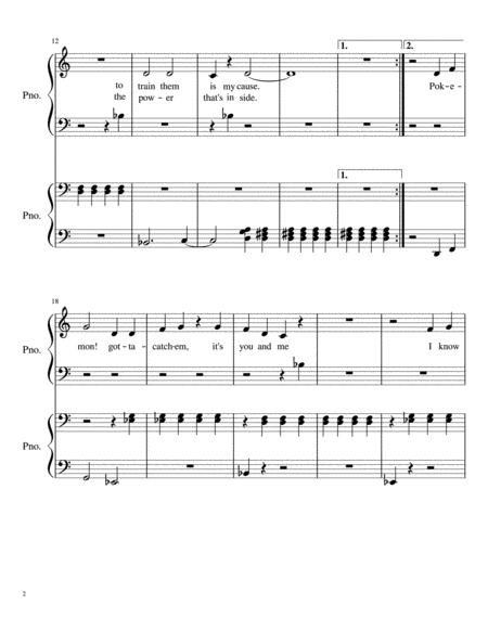 Pokmon Theme For Easy Piano With Optional Duet Page 2