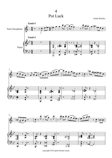 Pot Luck For Tenor Sax And Piano Available For Alto Page 2