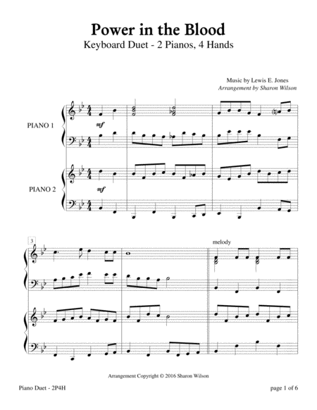 Power In The Blood 2 Pianos 4 Hands Duet Page 2