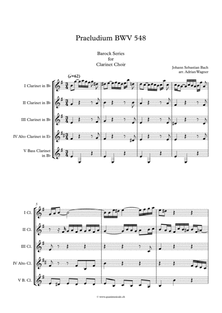 Praeludium Bwv 548 Johann Sebastian Bach Clarinet Choir Arr Adrian Wagner Page 2