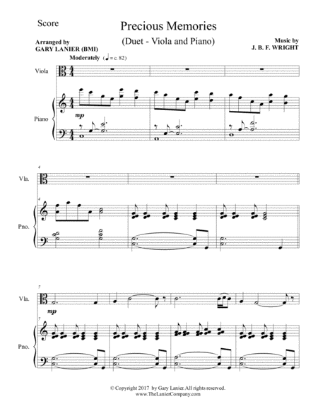 Precious Memories Duet Viola Piano With Score Part Page 2