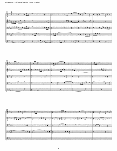 Prelude 07 From Well Tempered Clavier Book 2 String Quintet Page 2