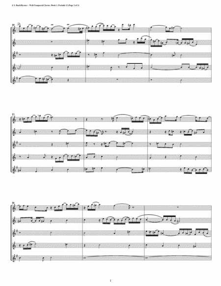 Prelude 12 From Well Tempered Clavier Book 1 Saxophone Quintet Page 2