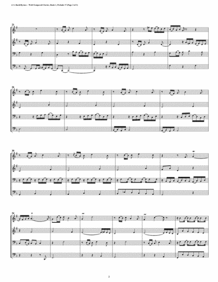 Prelude 17 From Well Tempered Clavier Book 1 Conical Brass Quartet Page 2
