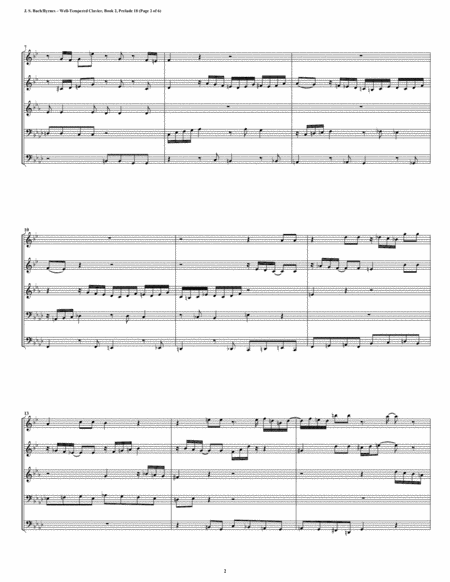 Prelude 18 From Well Tempered Clavier Book 2 Brass Quintet Page 2
