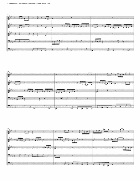 Prelude 18 From Well Tempered Clavier Book 2 Conical Brass Quintet Page 2