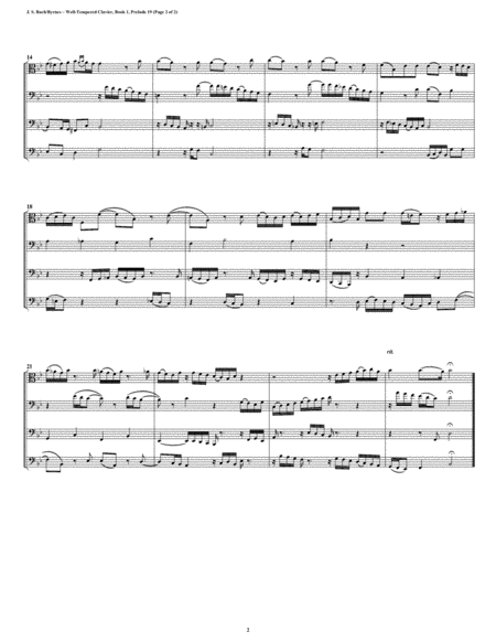 Prelude 19 From Well Tempered Clavier Book 1 Trombone Quartet Page 2