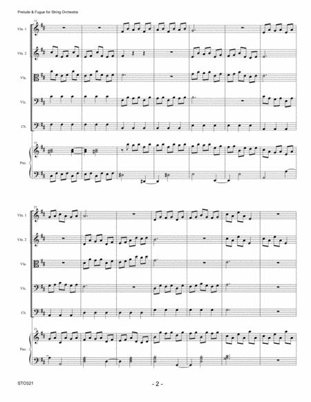 Prelude Fugue Bach For Intermediate String Orchestra With Piano Accompaniment Page 2