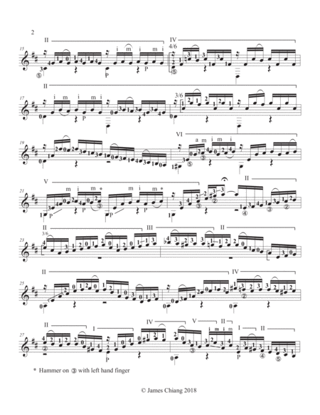 Prelude In D From Cello Suite Bwv 1007 By Js Bach Arranged And Fingering For Classical Guitar By James Chiang Page 2