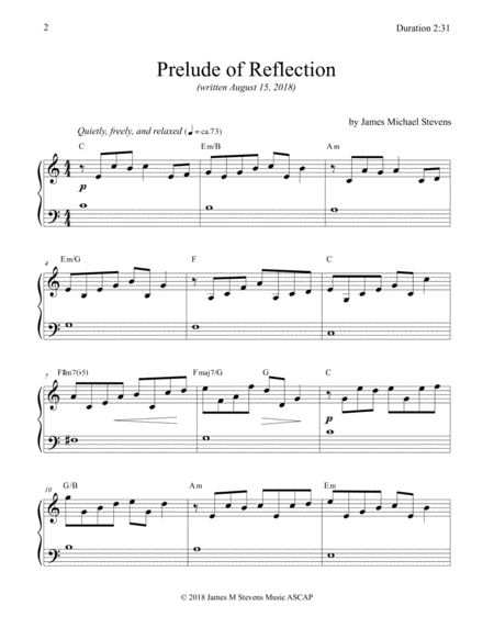 Prelude Of Reflection Piano Composition Page 2