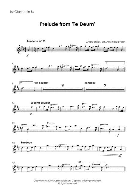 Prelude Rondeau From Te Deum Clarinet Quintet Page 2