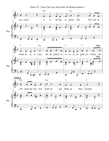 Psalm 147 Praise The Lord Who Heals The Brokenhearted Piano Vocal Page 2