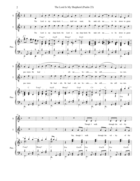 Psalm 23 Theme From The Vicar Of Dibley Duet For Soprano Tenor Solo Page 2