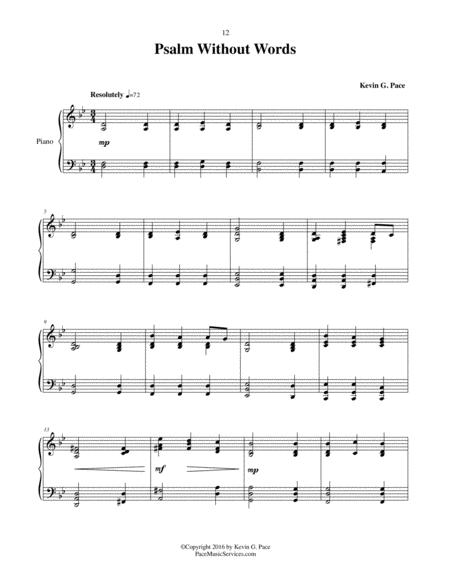 Psalm Without Words Original Piano Solo Page 2