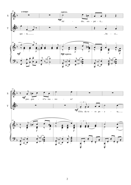 Puccini La Bohme Act3 Addio Dolce Svegliare Alla Mattina Soprano Tenor And Piano Page 2