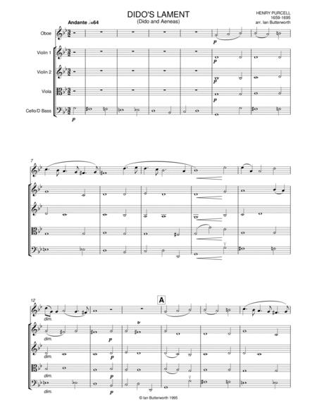 Purcell Didos Lament For Oboe Strings Page 2