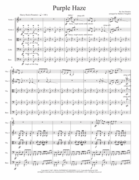 Purple Haze For String Orchestra Page 2