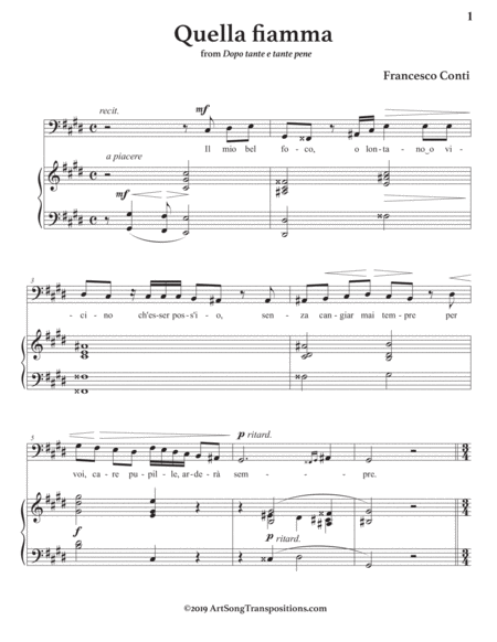 Quella Fiamma Transposed To C Sharp Minor Bass Clef Page 2