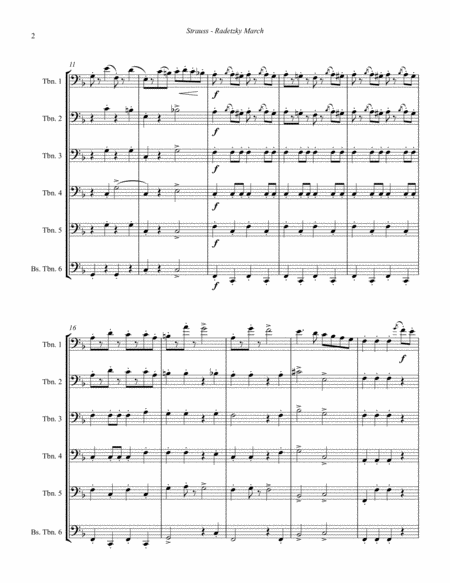 Radetsky March For 6 Part Trombone Ensemble Page 2