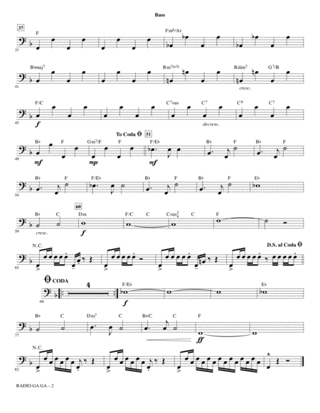 Radio Ga Ga Arr Ed Lojeski Bass Page 2