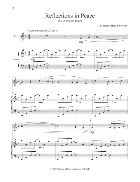 Reflections In Peace Oboe Piano Page 2