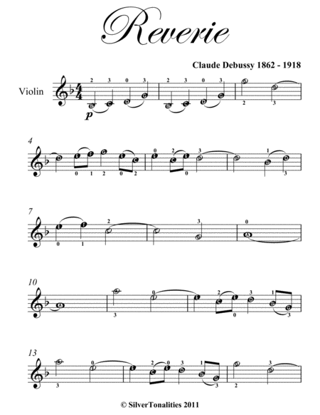 Reverie Easy Violin Sheet Music Page 2