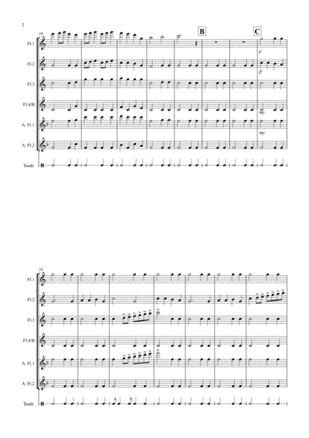 Rigaudon By Purcell For Flute Quartet Page 2