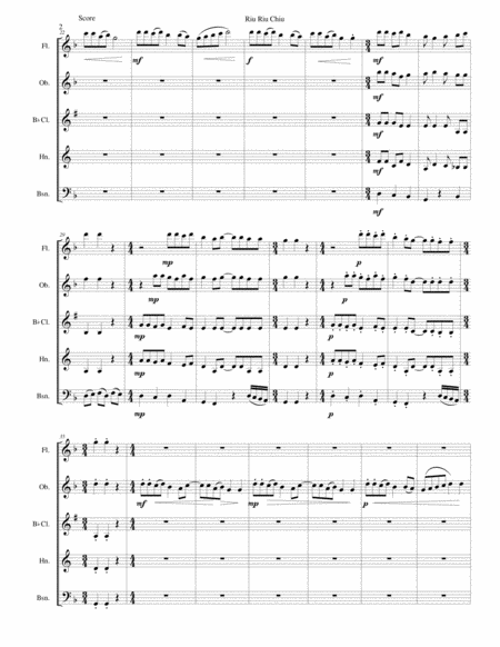 Riu Riu Chiu Arranged For Wind Quintet Page 2