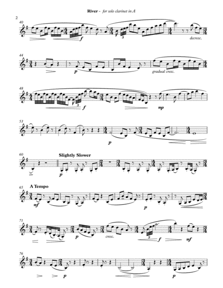 River Clarinet In A Page 2