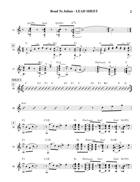 Road To Julian Lead Sheet Page 2