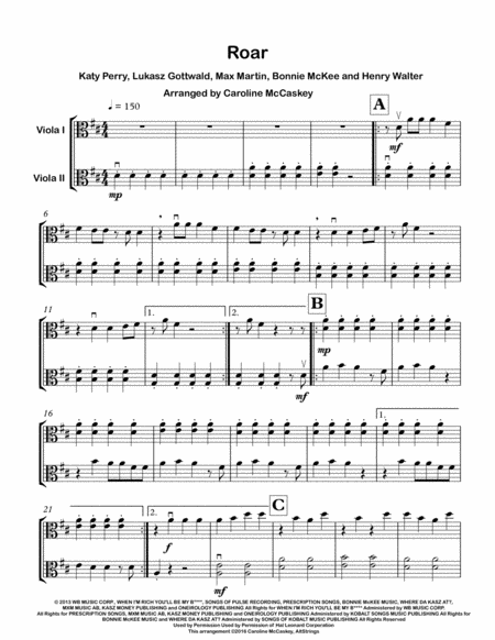 Roar Viola Duet Page 2