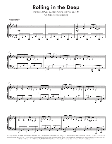 Rolling In The Deep Intermediate Piano Page 2