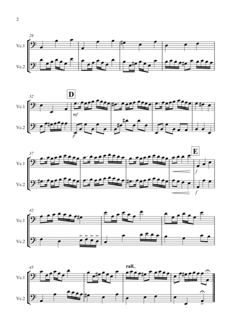 Rondeau From Abdelazer For Cello Duet Page 2