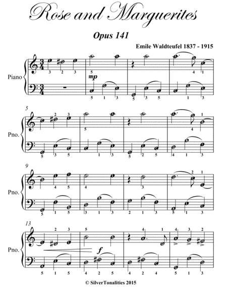 Rose And Marguerites Waltz Opus 141 Easy Piano Sheet Music Page 2