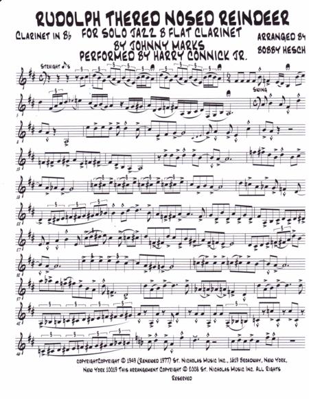 Rudolph The Red Nosed Reindeer For Solo Jazz B Flat Clarinet Page 2