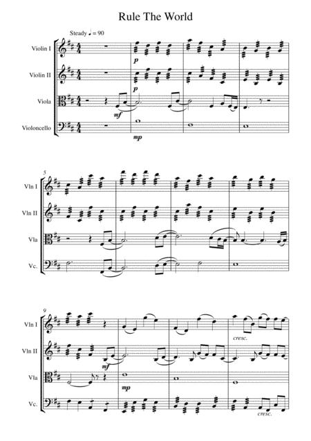 Rule The World String Quartet Score And Parts Page 2