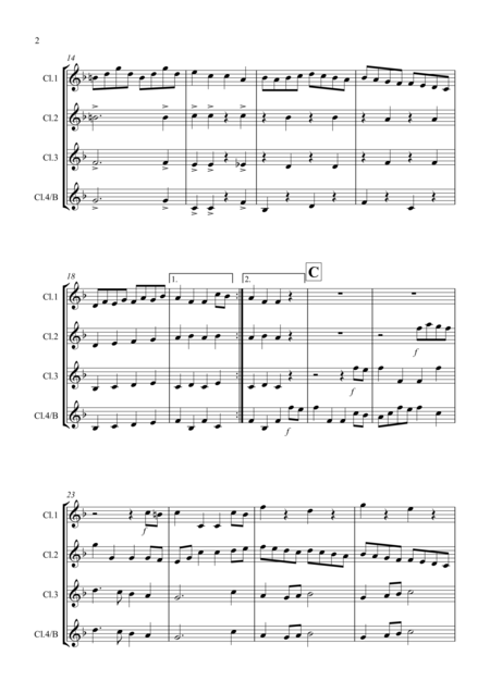 Sailors Hornpipe For Clarinet Quartet Page 2