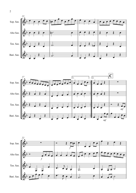 Sailors Hornpipe For Saxophone Quartet Page 2