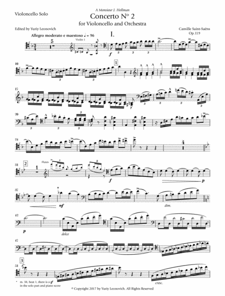 Saint Saens Cello Concerto No 2 Critical Edition Modern Clefs Page 2