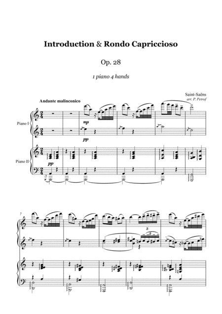 Saint Seans Introduction And Rondo Capriccioso 1 Piano 4 Hands Score And Parts Page 2