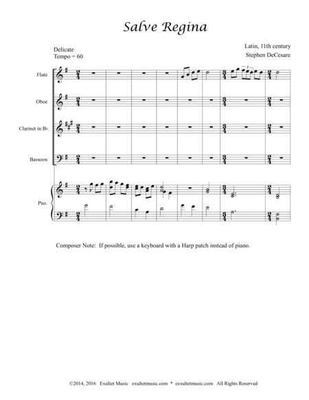 Salve Regina Chant For Woodwind Quartet Page 2