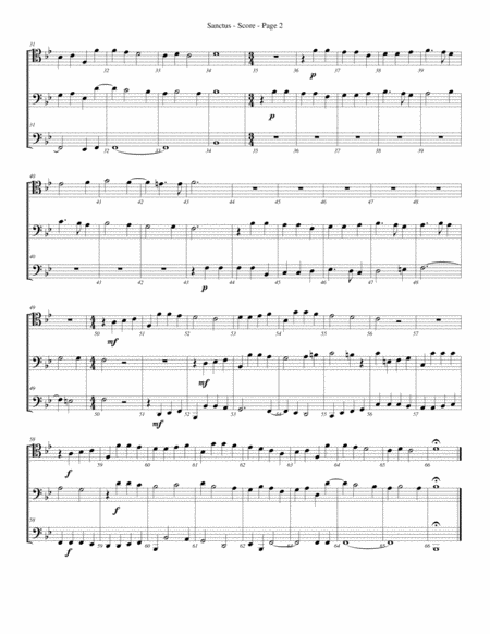 Sanctus For Trombone Or Low Brass Trio Page 2