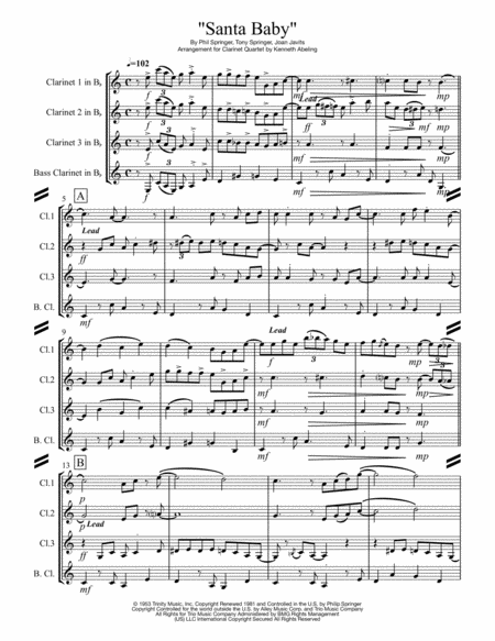 Santa Baby For Clarinet Quartet Page 2