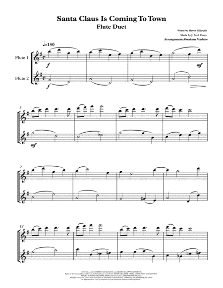 Santa Claus Is Comin To Town Flute Duet Page 2