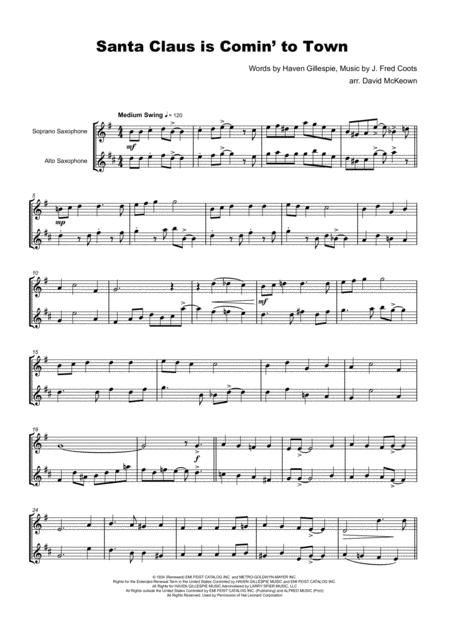 Santa Claus Is Comin To Town For Soprano And Alto Saxophone Duet Page 2