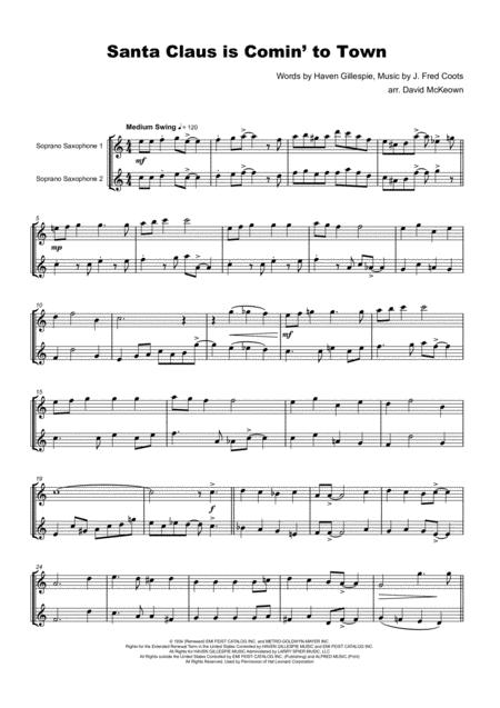 Santa Claus Is Comin To Town For Soprano Saxophone Duet Page 2