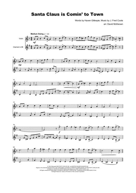 Santa Claus Is Comin To Town For Violin And Clarinet Page 2